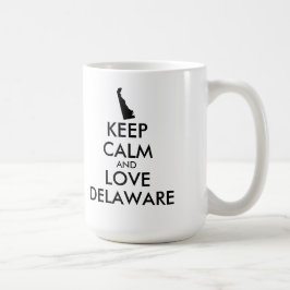 Anpassade BEHÅLLA LUGN och KÄRLEK DELAWARE Kaffemugg