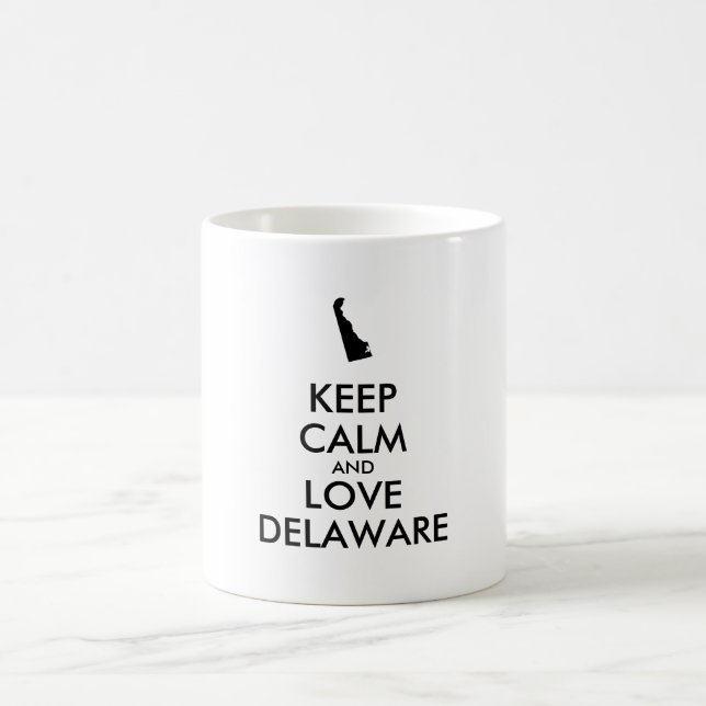 Anpassade BEHÅLLA LUGN och KÄRLEK DELAWARE Kaffemugg (Center)