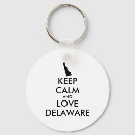 Anpassade BEHÅLLA LUGN och KÄRLEK DELAWARE Nyckelring