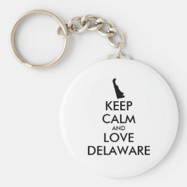 Anpassade BEHÅLLA LUGN och KÄRLEK DELAWARE Nyckelring