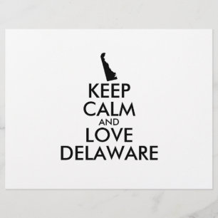 Anpassade BEHÅLLA LUGN och KÄRLEK DELAWARE Reklamblad