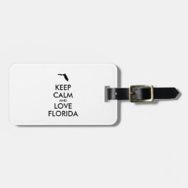 Anpassade BEHÅLLA LUGN och KÄRLEK FLORIDA Bagagebricka