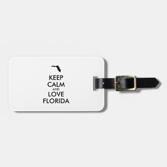 Anpassade BEHÅLLA LUGN och KÄRLEK FLORIDA Bagagebricka (Horisontell Framsida)