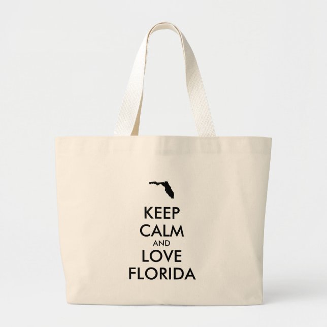 Anpassade BEHÅLLA LUGN och KÄRLEK FLORIDA Jumbo Tygkasse (Framsidan)