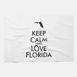 Anpassade BEHÅLLA LUGN och KÄRLEK FLORIDA Kökshandduk