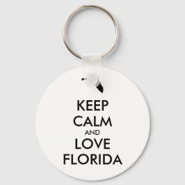 Anpassade BEHÅLLA LUGN och KÄRLEK FLORIDA Nyckelring