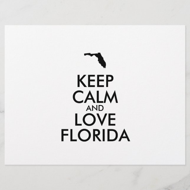 Anpassade BEHÅLLA LUGN och KÄRLEK FLORIDA Reklamblad (Framsidan)