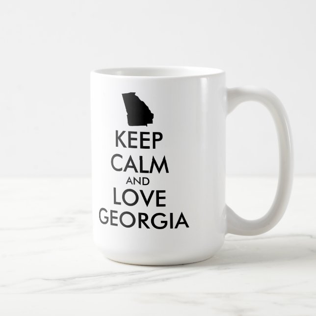 Anpassade BEHÅLLA LUGN och KÄRLEK GEORGIEN Kaffemugg (Höger)