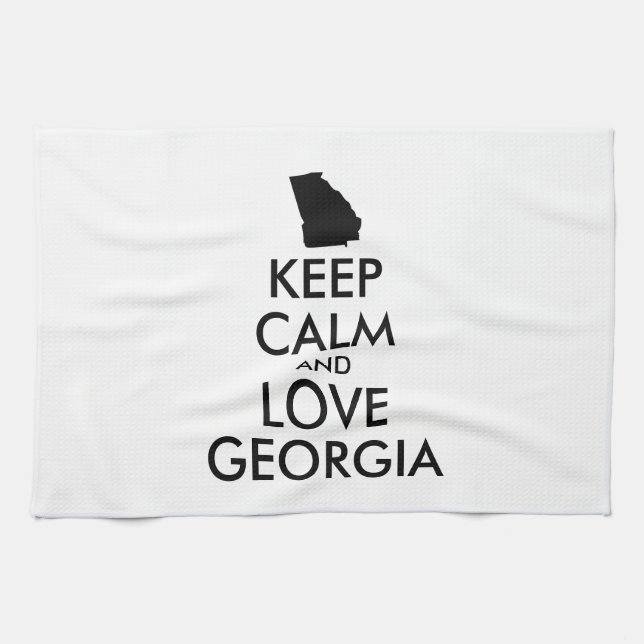 Anpassade BEHÅLLA LUGN och KÄRLEK GEORGIEN Kökshandduk (Horisontell)