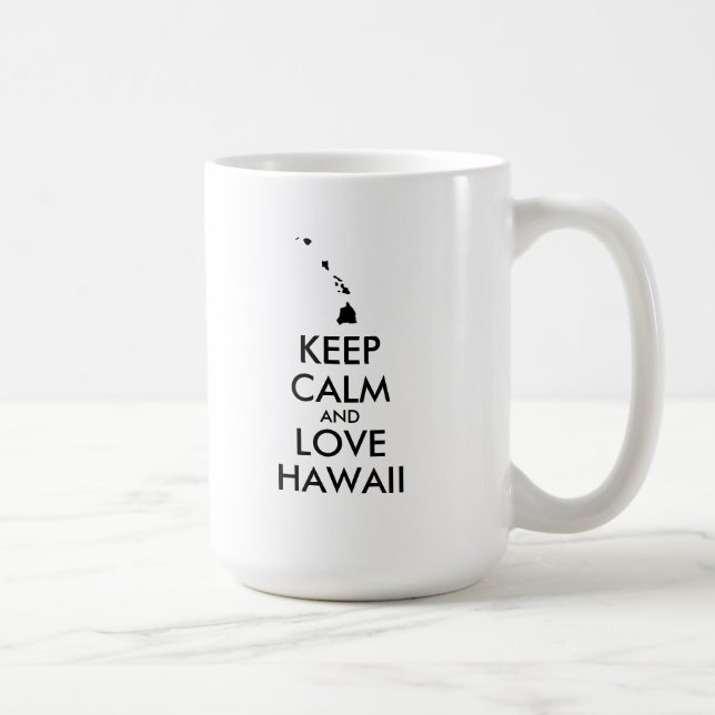 Anpassade BEHÅLLA LUGN och KÄRLEK HAWAII Kaffemugg (Höger)