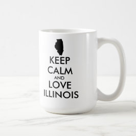 Anpassade BEHÅLLA LUGN och KÄRLEK ILLINOIS Kaffemugg