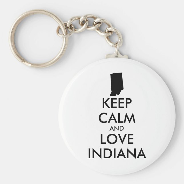 Anpassade BEHÅLLA LUGN och KÄRLEK INDIANA Nyckelring (Framsidan)