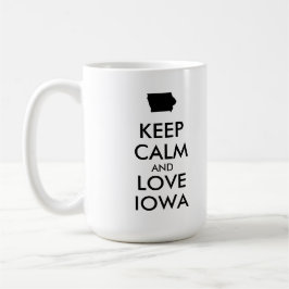 Anpassade BEHÅLLA LUGN och KÄRLEK IOWA Kaffemugg