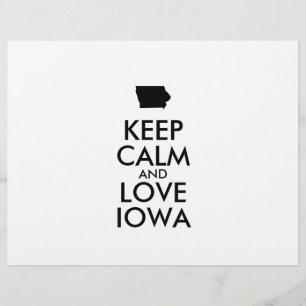 Anpassade BEHÅLLA LUGN och KÄRLEK IOWA Reklamblad
