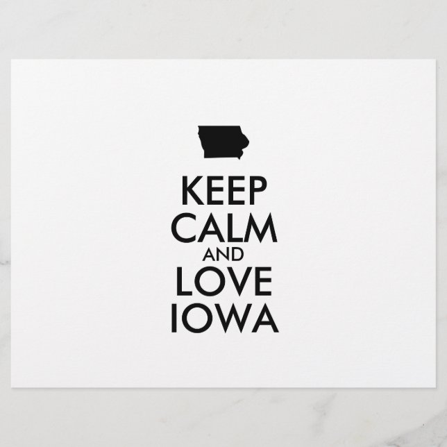 Anpassade BEHÅLLA LUGN och KÄRLEK IOWA Reklamblad (Framsidan)