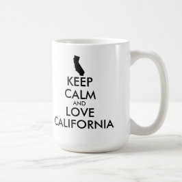 Anpassade BEHÅLLA LUGN och KÄRLEK KALIFORNIEN Kaffemugg