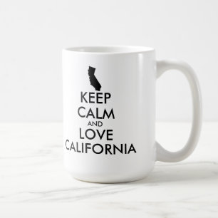 Anpassade BEHÅLLA LUGN och KÄRLEK KALIFORNIEN Kaffemugg