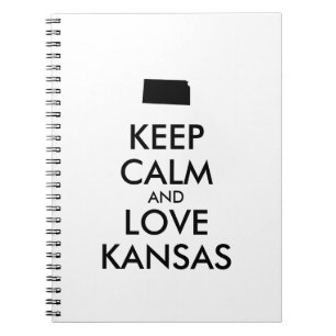 Anpassade BEHÅLLA LUGN och KÄRLEK KANSAS Anteckningsbok Med Spiral