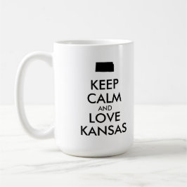 Anpassade BEHÅLLA LUGN och KÄRLEK KANSAS Kaffemugg