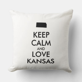 Anpassade BEHÅLLA LUGN och KÄRLEK KANSAS Kudde