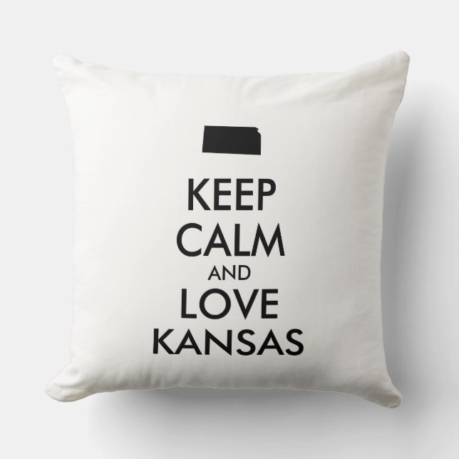 Anpassade BEHÅLLA LUGN och KÄRLEK KANSAS Kudde (Framsida)