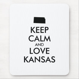 Anpassade BEHÅLLA LUGN och KÄRLEK KANSAS Musmatta
