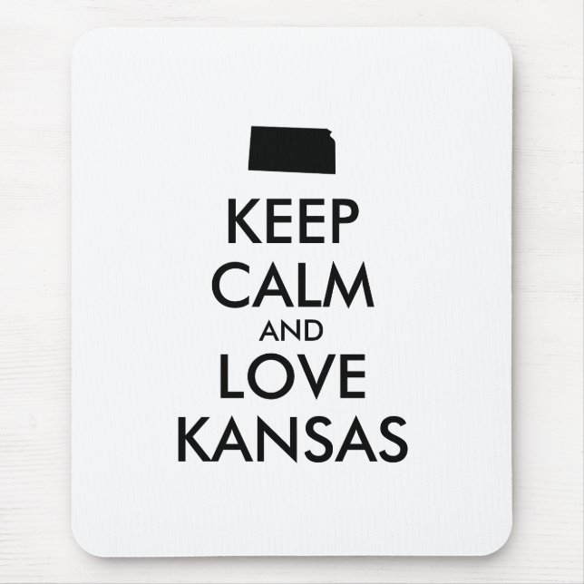 Anpassade BEHÅLLA LUGN och KÄRLEK KANSAS Musmatta (Framsidan)