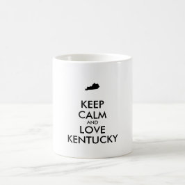 Anpassade BEHÅLLA LUGN och KÄRLEK KENTUCKY Kaffemugg