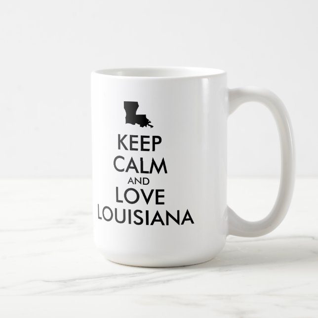 Anpassade BEHÅLLA LUGN och KÄRLEK LOUISIANA Kaffemugg (Höger)
