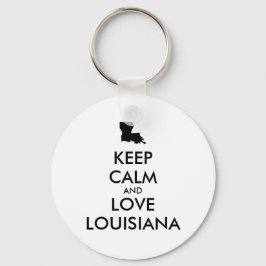 Anpassade BEHÅLLA LUGN och KÄRLEK LOUISIANA Nyckelring