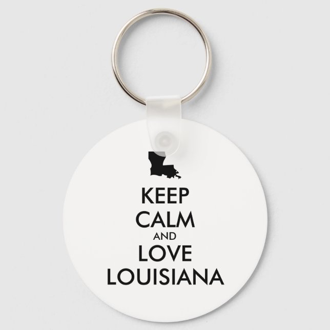 Anpassade BEHÅLLA LUGN och KÄRLEK LOUISIANA Nyckelring (Framsida)