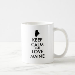 Anpassade BEHÅLLA LUGN och KÄRLEK MAINE Kaffemugg
