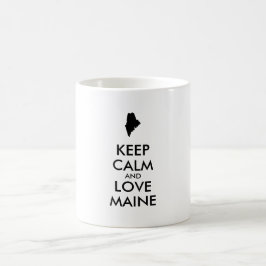 Anpassade BEHÅLLA LUGN och KÄRLEK MAINE Kaffemugg