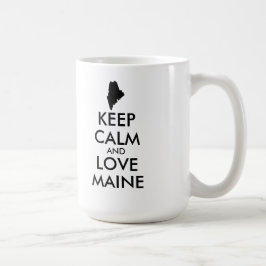 Anpassade BEHÅLLA LUGN och KÄRLEK MAINE Kaffemugg