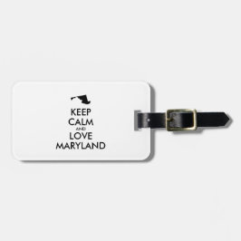 Anpassade BEHÅLLA LUGN och KÄRLEK MARYLAND Bagagebricka