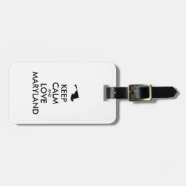 Anpassade BEHÅLLA LUGN och KÄRLEK MARYLAND Bagagebricka