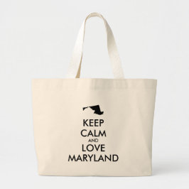 Anpassade BEHÅLLA LUGN och KÄRLEK MARYLAND Jumbo Tygkasse
