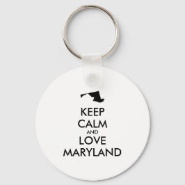 Anpassade BEHÅLLA LUGN och KÄRLEK MARYLAND Nyckelring