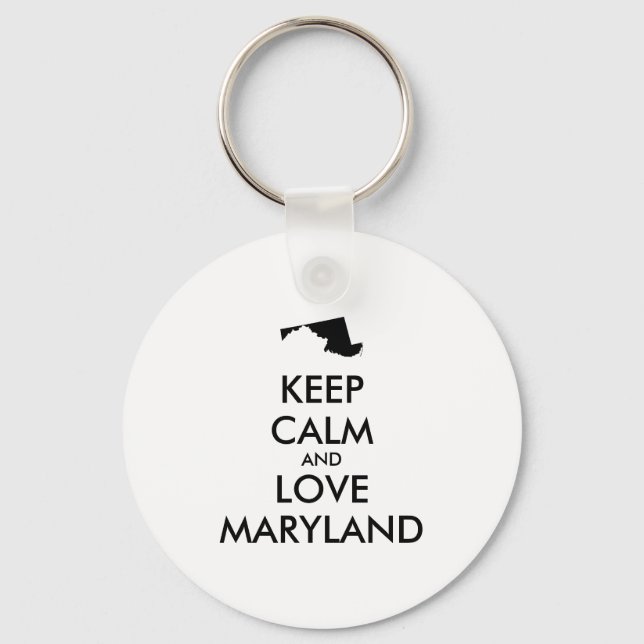 Anpassade BEHÅLLA LUGN och KÄRLEK MARYLAND Nyckelring (Framsida)