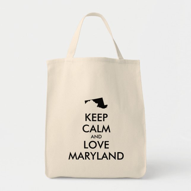Anpassade BEHÅLLA LUGN och KÄRLEK MARYLAND Tygkasse (Framsidan)