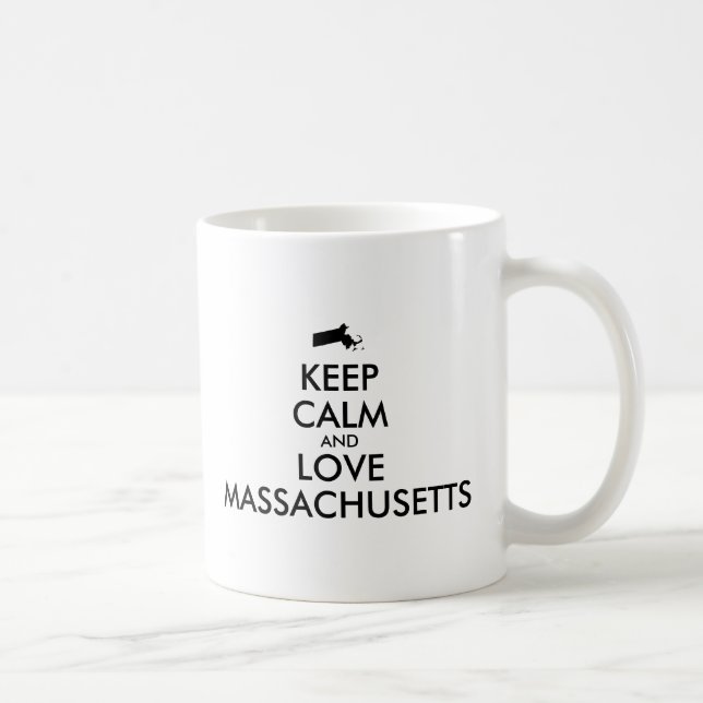 Anpassade BEHÅLLA LUGN och KÄRLEK MASSACHUSETTS Kaffemugg (Höger)