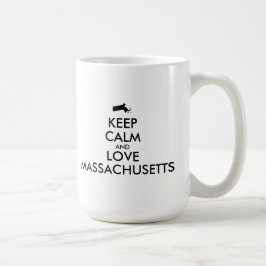 Anpassade BEHÅLLA LUGN och KÄRLEK MASSACHUSETTS Kaffemugg