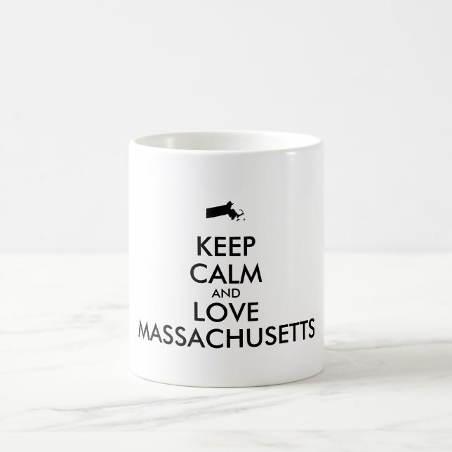 Anpassade BEHÅLLA LUGN och KÄRLEK MASSACHUSETTS Kaffemugg (Center)