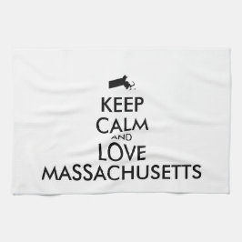 Anpassade BEHÅLLA LUGN och KÄRLEK MASSACHUSETTS Kökshandduk