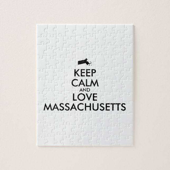 Anpassade BEHÅLLA LUGN och KÄRLEK MASSACHUSETTS Pussel (Vertikal)