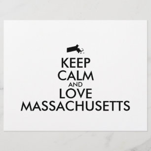Anpassade BEHÅLLA LUGN och KÄRLEK MASSACHUSETTS Reklamblad