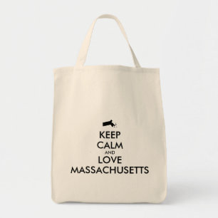 Anpassade BEHÅLLA LUGN och KÄRLEK MASSACHUSETTS Tygkasse