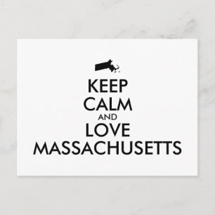 Anpassade BEHÅLLA LUGN och KÄRLEK MASSACHUSETTS Vykort