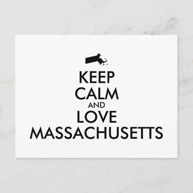 Anpassade BEHÅLLA LUGN och KÄRLEK MASSACHUSETTS Vykort (Framsida)
