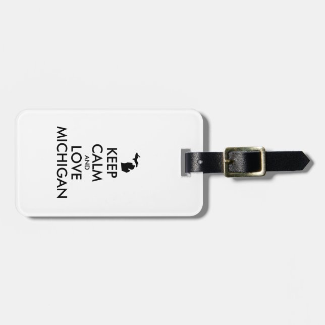 Anpassade BEHÅLLA LUGN och KÄRLEK MICHIGAN Bagagebricka (Horisontell Framsida)